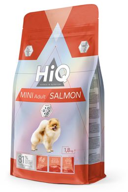 Сухой корм для взрослых собак малых пород HiQ Mini Adult Salmon 1.8kg