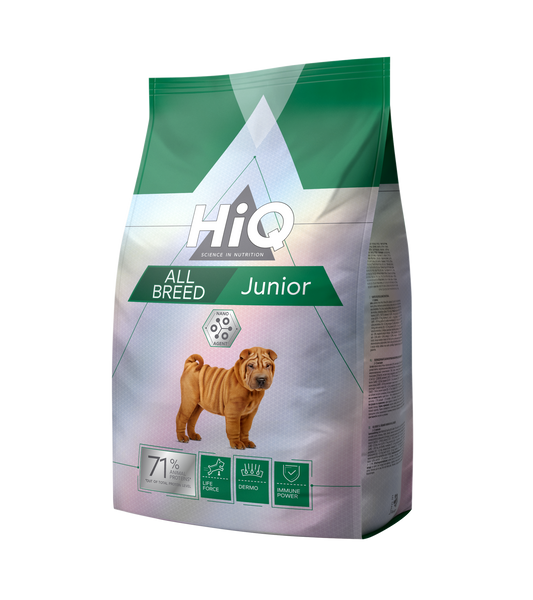 Сухий корм для цуценят та молодих собак всіх порід HiQ All Breed Junior 2,8кг