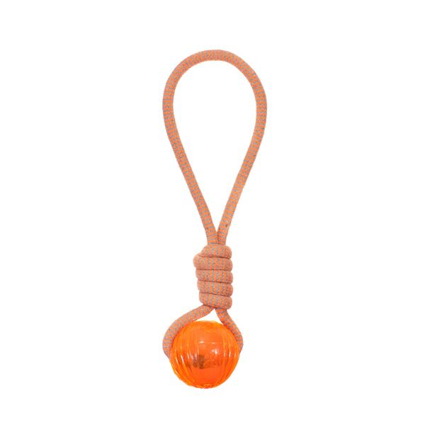 Іграшка для собак MISOKO&CO Мотузка з м'ячем, orange, 43 cm
