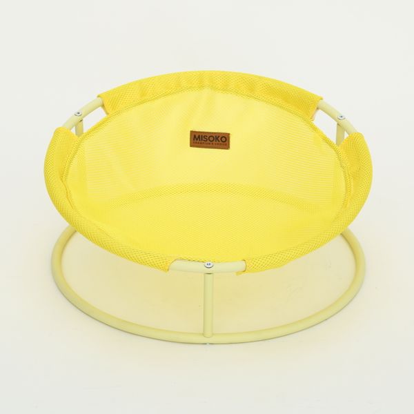 Складной лежак для домашних животных MISOKO Pet bed round, 45x45x22 cm, yellow
