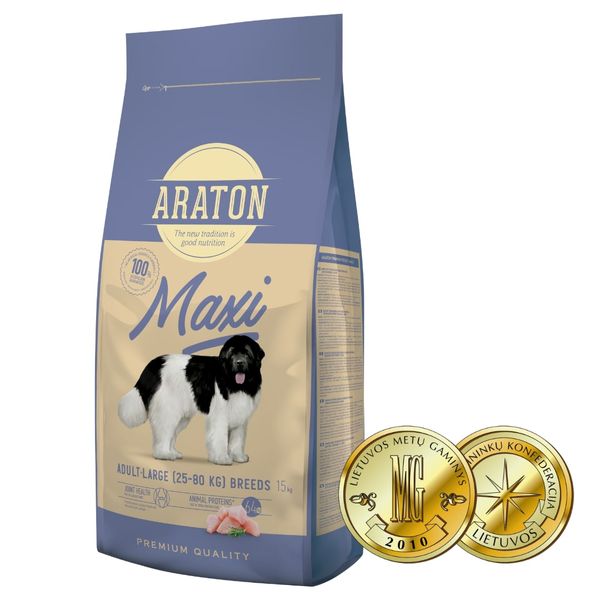 Повноцінний сухий корм для дорослих собак великих порід ARATON MAXI Adult 15кг