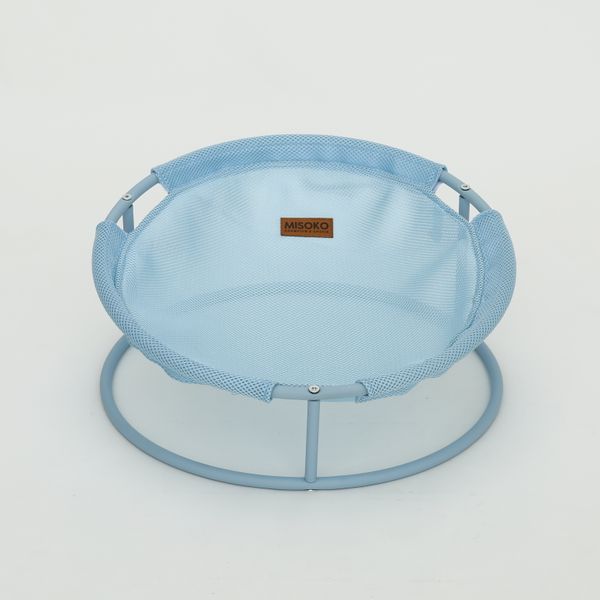 Складной лежак для домашних животных MISOKO Pet bed round, 45x45x22 cm, light blue