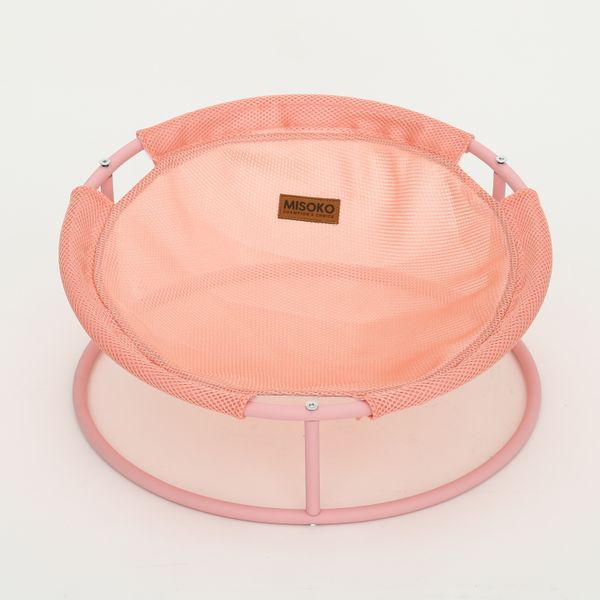 Складной лежак для домашних животных MISOKO Pet bed round, 45x45x22 cm, pink