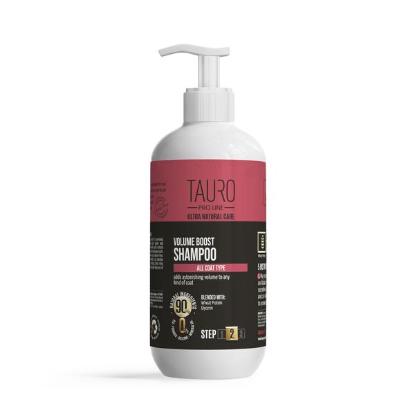 Шампунь для придания объема шерсти собак и кошек TAURO PRO LINE Ultra Natural Care Volume Boost Shampoo, 400 мл