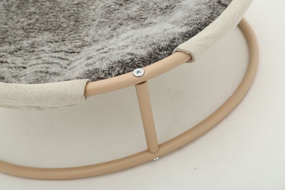 Складной лежак для домашних животных MISOKO Pet bed round plush, 45x45x22 cm, dark brown coat