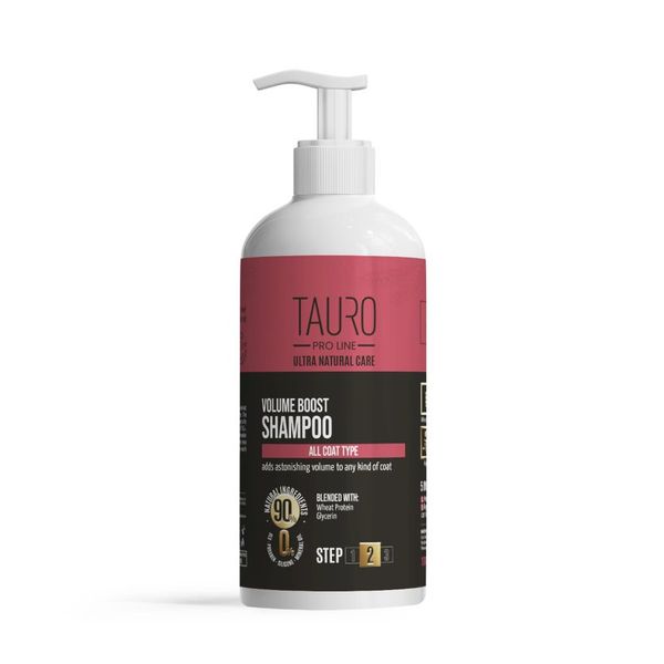 Шампунь для придания объема шерсти собак и кошек TAURO PRO LINE Ultra Natural Care Volume Boost Shampoo, 1000 мл