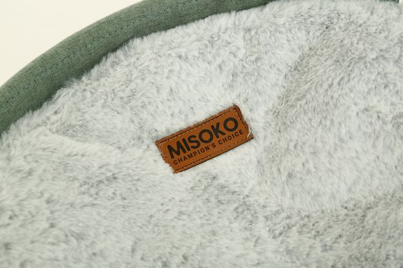 Складаний лежак для домашніх тварин MISOKO Pet bed round plush, 45x45x22 cm, light green