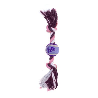 Игрушка для собак MISOKO&CO Теннисный мяч с веревкой, purple, 30.5x5 cm