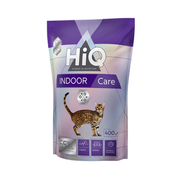 Сухий корм для дорослих котів мешкаючих у будинку HiQ Indoor care 400 г