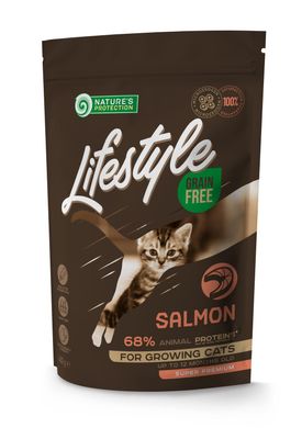 Сухой беззерновой корм для котят с лососем Lifestyle Grain Free Salmon Kitten 400г