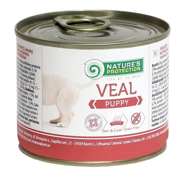 Влажный корм для щенков всех пород с телятиной Nature's Protection Puppy Veal 200г