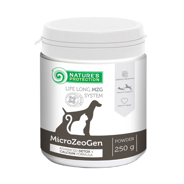 Кормова добавка для собак та котів з кальцієм Nature's Protection MicroZeoGen, 250 г