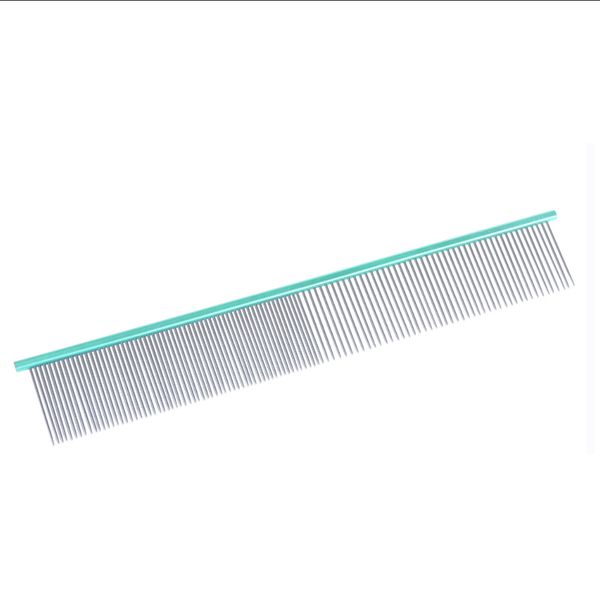 Расческа с алюминиевой ручкой и зубчиками из нержавеющей стали Tauro pro line Ultra light line, 23.5 cm, mint color