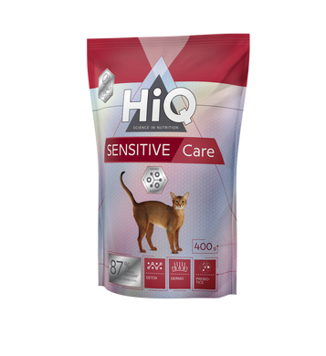 Сухий корм для дорослих котів з чутливим травленням HiQ Sensitive care 400g