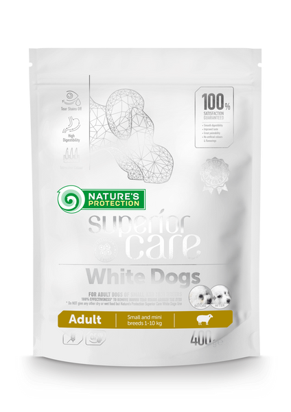Сухой корм для взрослых собак с белой шерстью, для малых пород Superior Care White Dogs Adult Small and Mini Breeds 400г