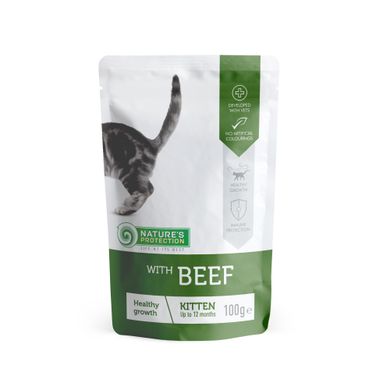 Влажный корм для здорового развития котят с говядиной Nature‘s Protection Kitten Healthy Growth with Beef 100г