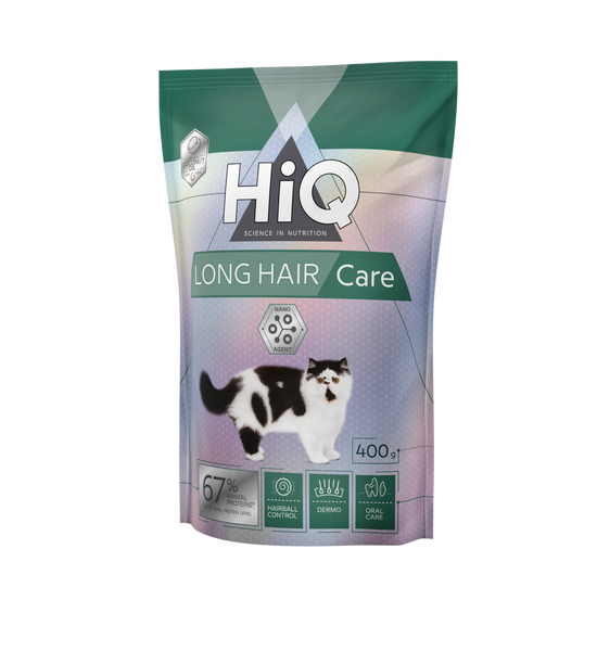 Сухой корм для взрослых длинношерстных кошек HiQ LongHair care 400g