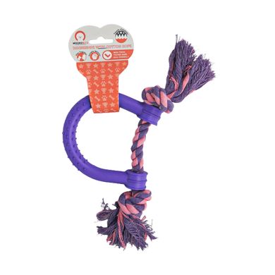 Игрушка для собак MISOKO&CO Подкова с веревкой, purple, 30х15 cm