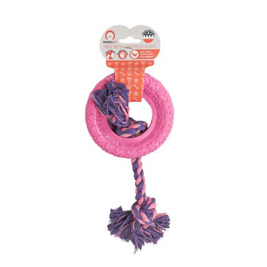 Игрушка для собак MISOKO&CO Кольцо с веревкой, pink, 30.5x13.5 cm