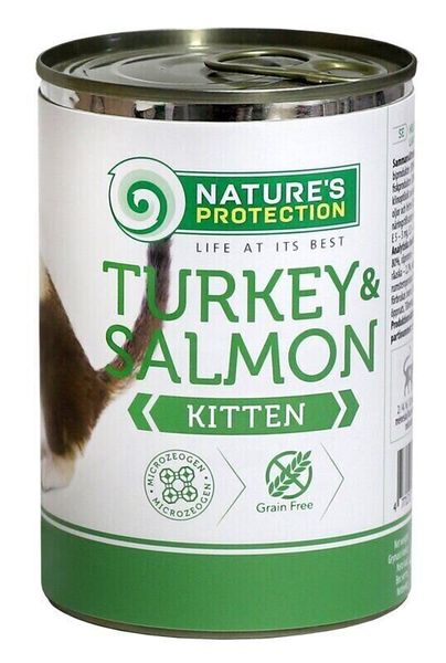 Вологий корм для кошенят з індичкою та лососем Nature's Protection Kitten Turkey&Salmon 400г