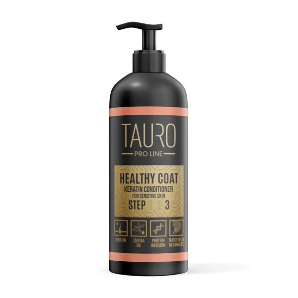 Кондиционер для шерсти собак и кошек с кератином Tauro Pro Line Healthy Coat Keratin, 1000 ml