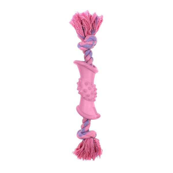 Игрушка для собак MISOKO&CO Шипы с веревкой, pink, 38 cm