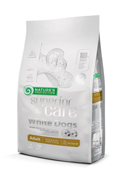 Сухой корм для взрослых собак с белой шерстью, для малых пород Superior Care White Dogs Adult Small and Mini Breeds 1.5кг