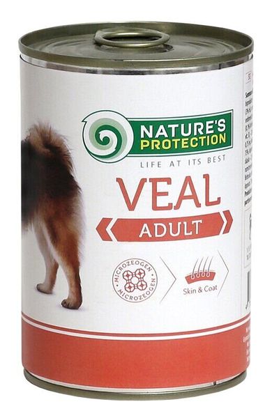 Вологий корм для дорослих собак всіх порід з телятиною Nature's Protection Adult Veal 800г