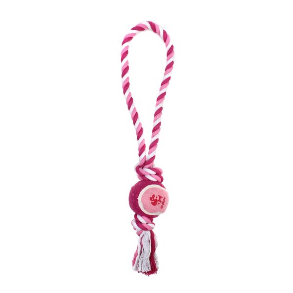 Іграшка для собак MISOKO&CO Тенісний м'яч з ручкою, pink, 35 cm