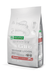Сухой беззерновой корм для щенков (стартер) с белым окрасом шерсти, все породы Superior Care White Dogs Grain Free Starter All Breeds 1.5кг
