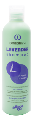 Високоживильний шампунь з маслом лаванди для гладкошерстних і голих порід. Omega Lavender shampoo 250мл