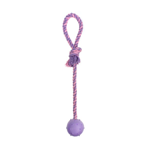 Игрушка для собак MISOKO&CO Мяч с веревкой, purple, 37x5 cm