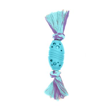 Игрушка для собак MISOKO&CO Мяч для регби с веревкой, light blue, 24 cm