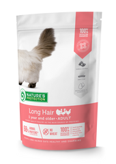 Сухий корм для дорослих котів з довгою шерстю Nature's Protection Long hair 400г