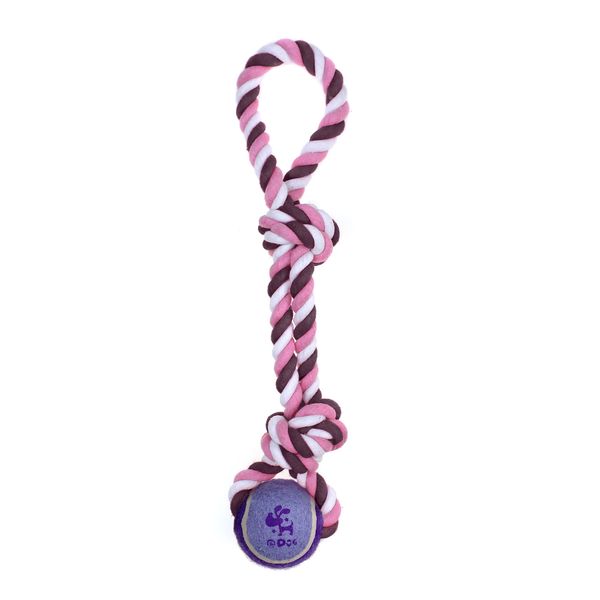 Игрушка для собак MISOKO&CO Мяч с веревкой, purple, 40 cm
