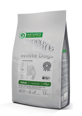 Сухой беззерновой корм для взрослых собак малых пород с белой шерстью Superior Care White Dogs Grain Free with Insect Adult Small Breeds 1.5кг