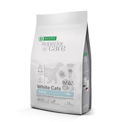 Сухий беззерновий корм з оселедцем для дорослих котів усіх порід із білим забарвленням шерсті Superior Care White Cats Grain Free with Herring Adult all breeds 1.5 кг