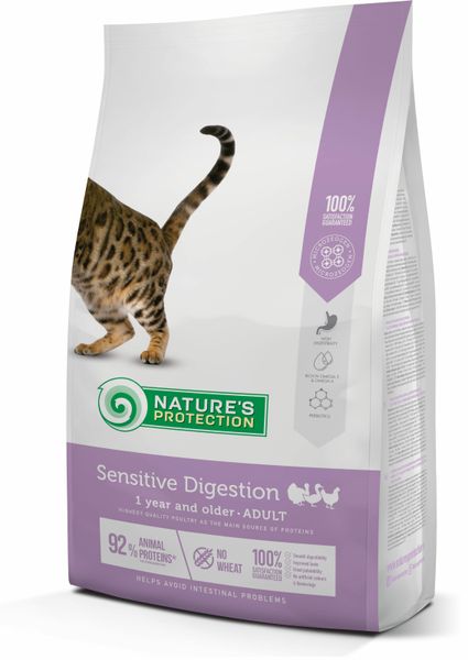 Сухой корм для взрослых кошек с чувствительным пищеварением Nature's Protection Sensitive Digestion 7кг