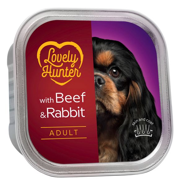 Влажный корм для взрослых собак с говядиной и кроликом Lovely Hunter Adult Beef and Rabbit 150 г