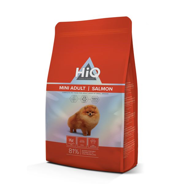 Сухой корм для взрослых собак малых пород HiQ Mini Adult Salmon 7kg