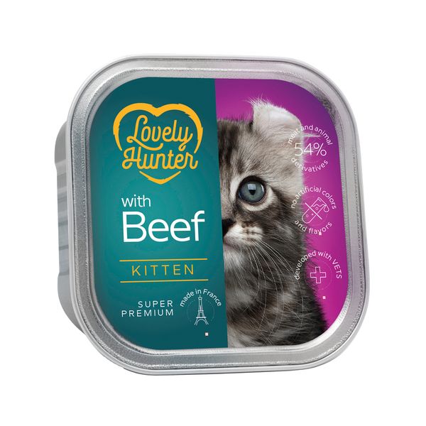 Влажный корм для котят с говядиной Lovely Hunter Kitten with Beef 85 г
